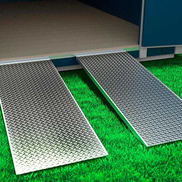 Aluminum steel shed ramps for sale in Texas at RampUp Storage