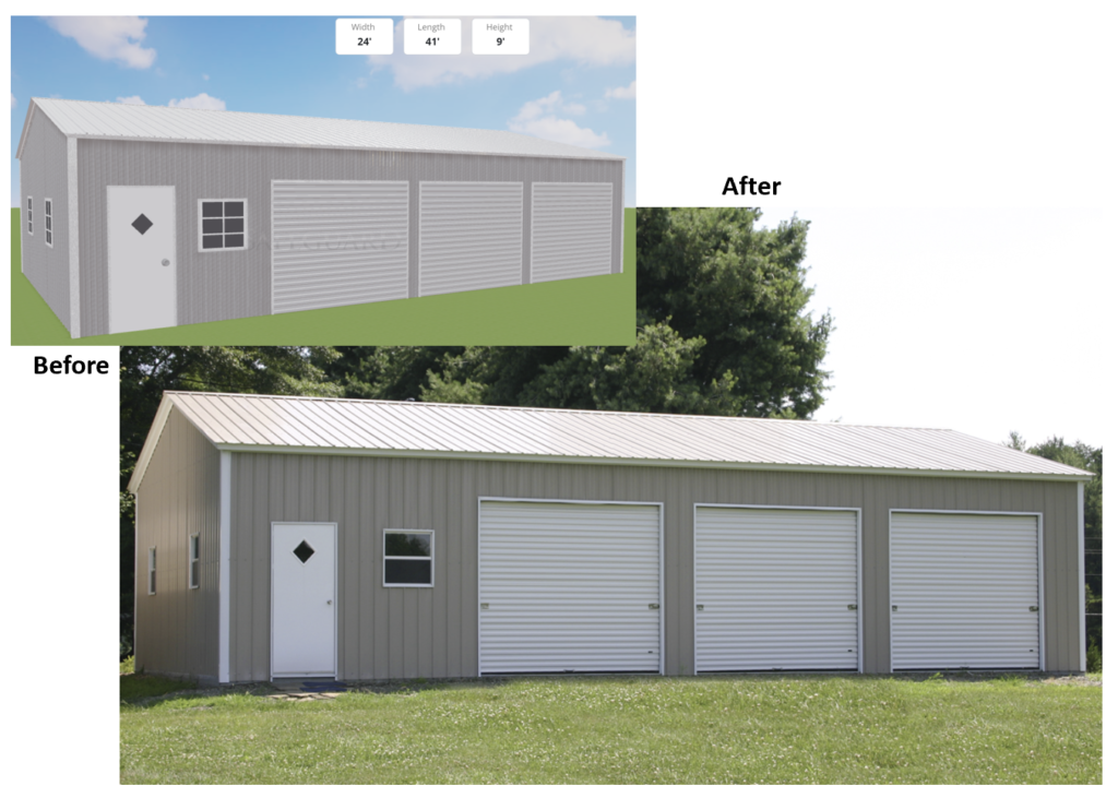 Three bay metal garage for sale in Texas at RampUp Storage Waco