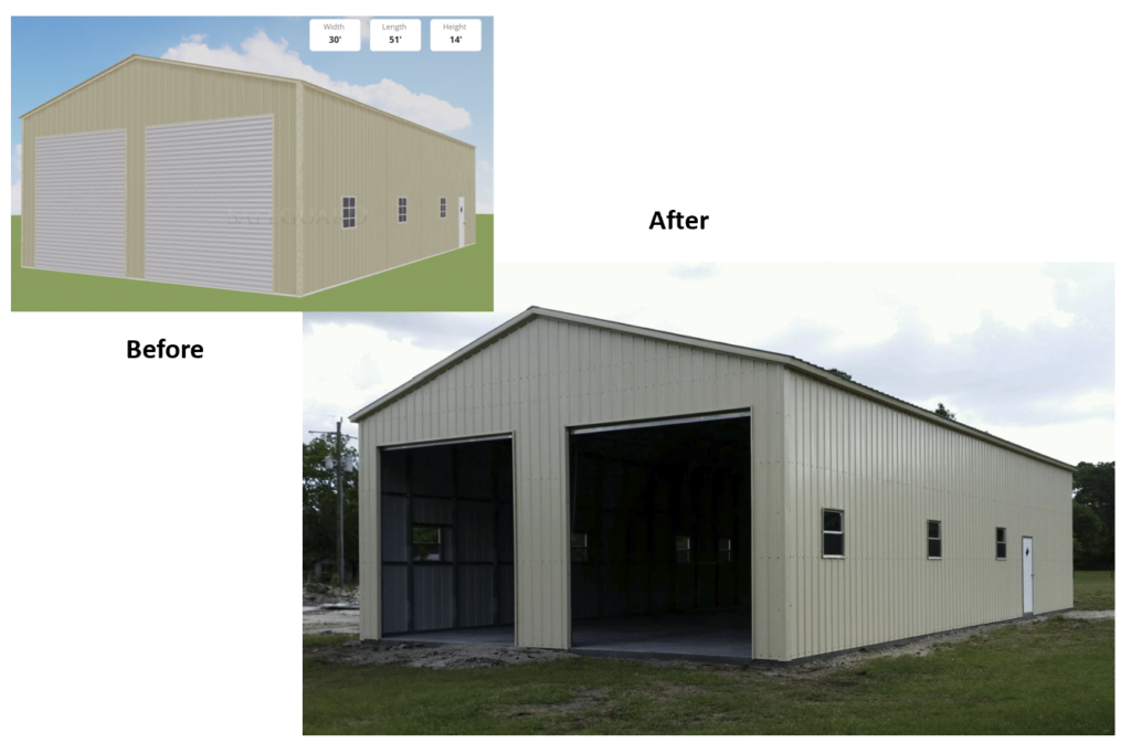 Commercial garage for sale Safeguard Metal Buildings at RampUp Storage