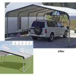 White standard metal carport near me for sale at RampUp Storage in Troy