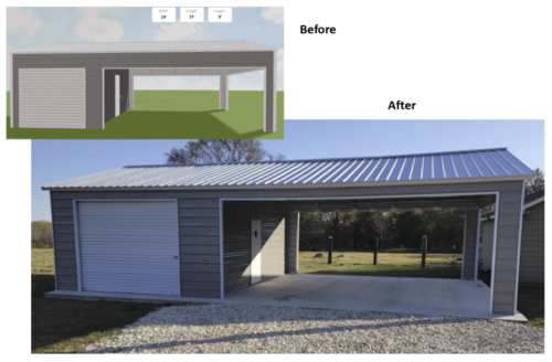 Utility combo metal building sizes vary at RampUp Storage in Waco, TX