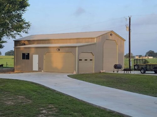 Beige metal garage buildings for sale near Temple, TX at RampUp Storage
