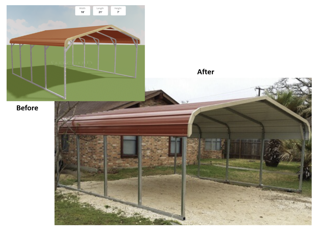 Metal carport for sale near me at RampUp Storage in Troy, TX