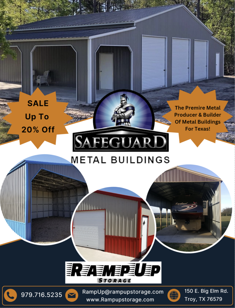 Custom metal buildings on sale at RampUp Storage in troy