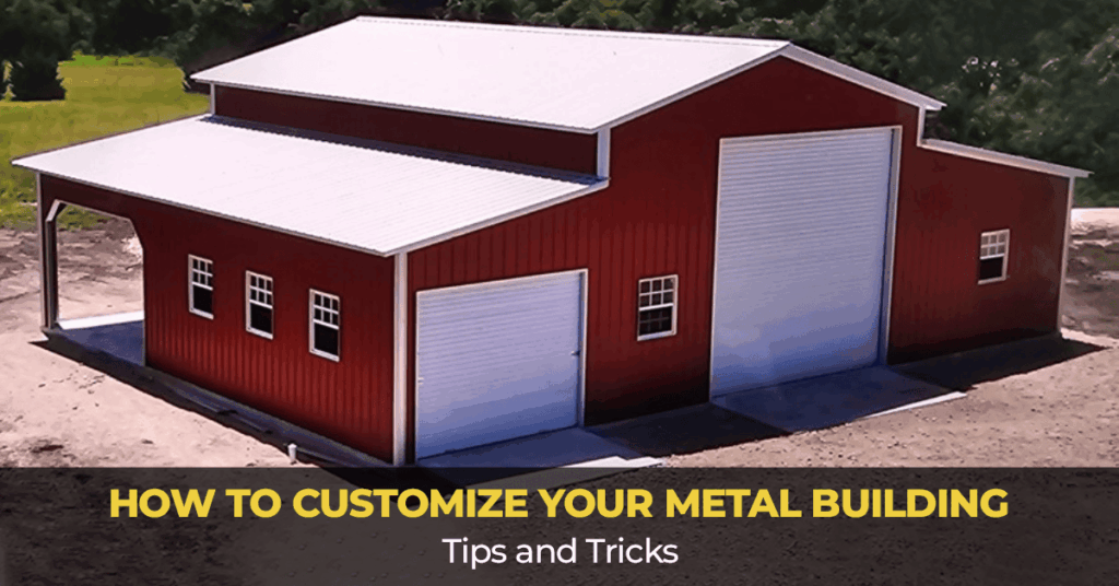 Red multi-level barn for storage and workshop in Texas