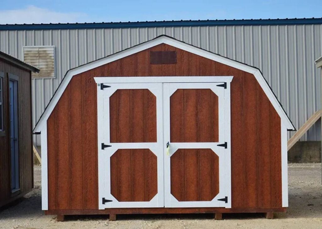 Backyard barn shed in urethane at RampUp Storage inTroy