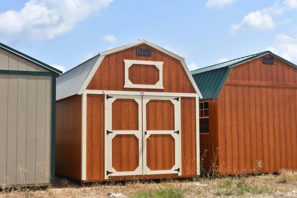 Brown urethane lofted barn for sale at RampUp Storage in Troy